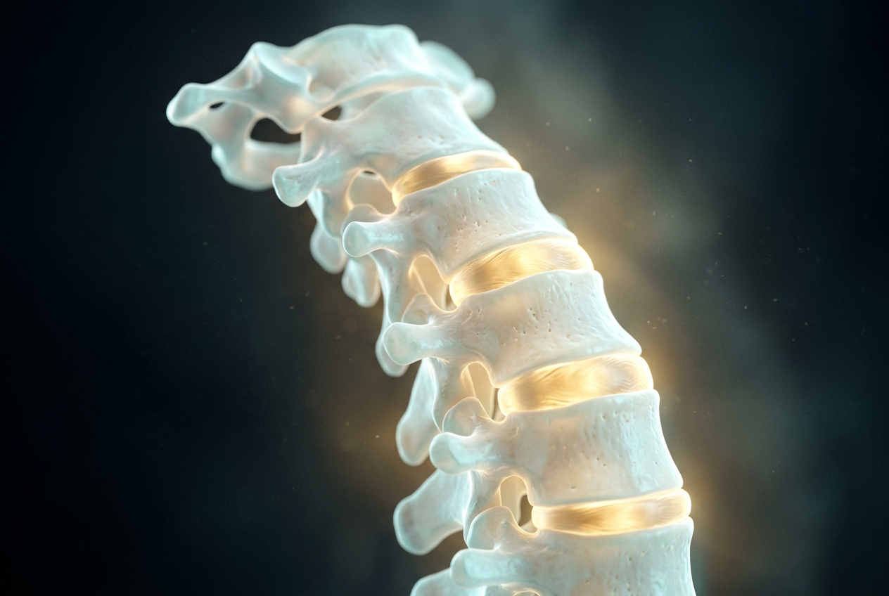 Illustrative rendering of the cervical spine and neck vertebrae
