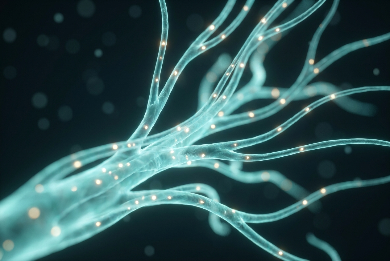 Illustrative rendering of a branching nerve pathway